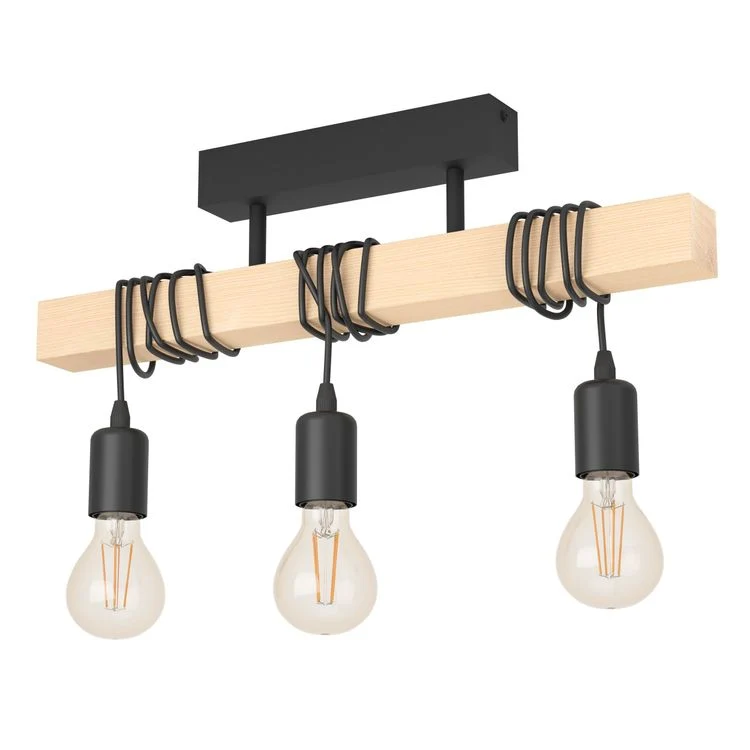 Eglo plafondlamp Townshend zwart 55x105x265cm