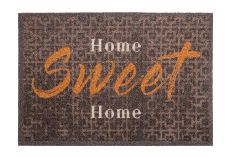 Hamat schoonloopmat Home sweet home donker grijs 50x75cm