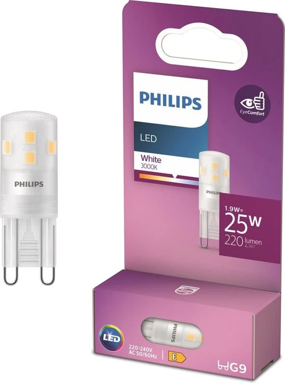 Philips LED rond G9 helder wit 25W 220LM