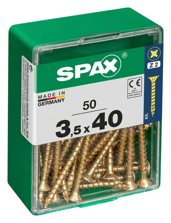Spax schroef pozidrive verzinkt 3,5x40mm 50st