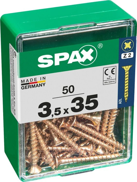 Spax schroef pozidrive verzinkt 3,5x35mm 50st