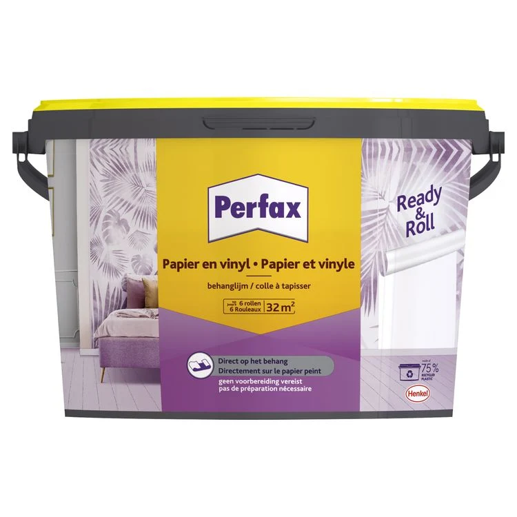 Perfax Ready & Roll papierbehanglijm transparant 4,5kg