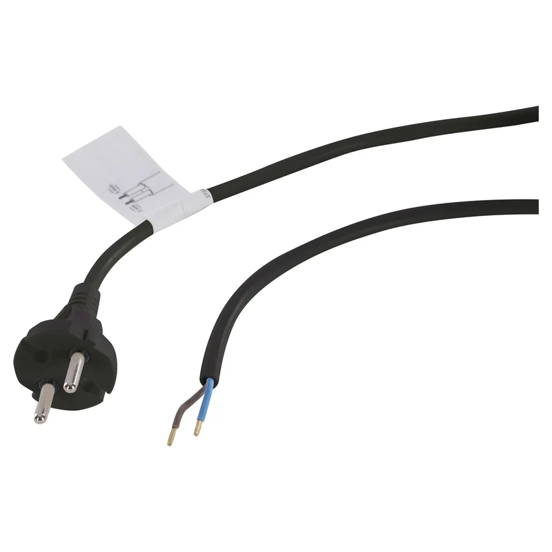 Q-Link aansluitsnoer 2x1mm randaarde zwart 7,5m