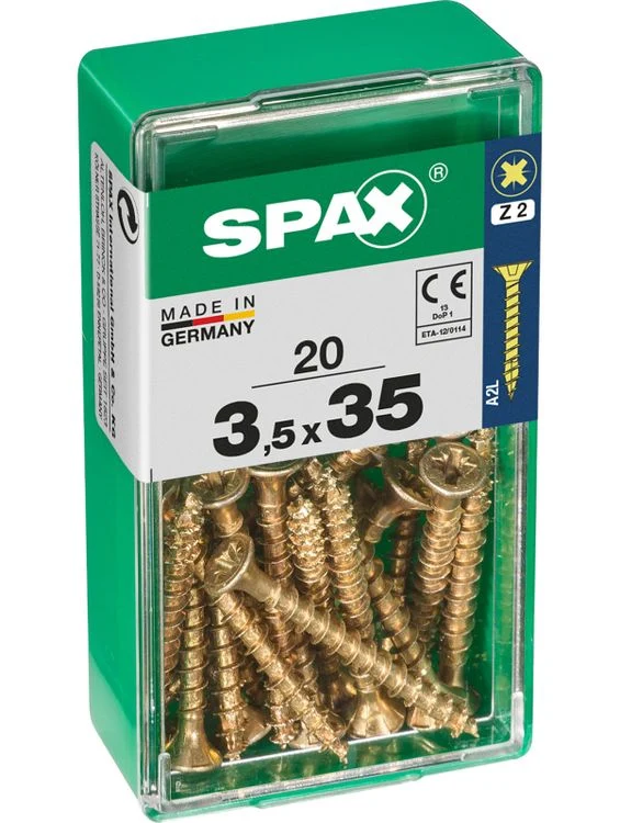 Spax schroef pozidrive verzinkt 3,5x35mm 20st