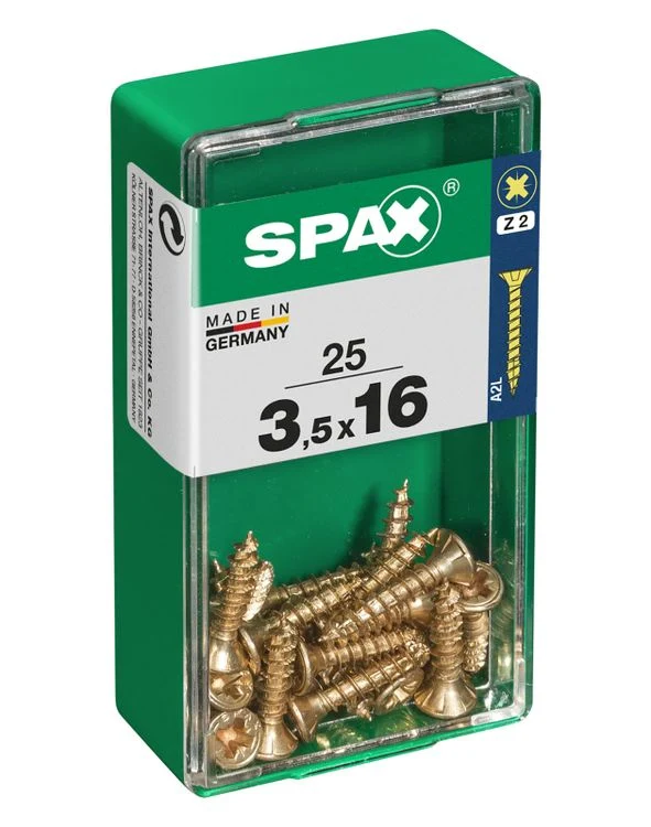 Spax schroef pozidrive verzinkt 3,5x16mm 25st