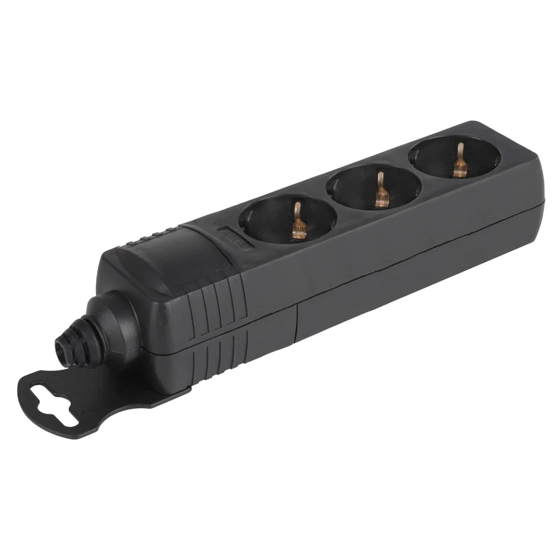Q-Link stekkerdoos 3-voudig 3x geaard zwart