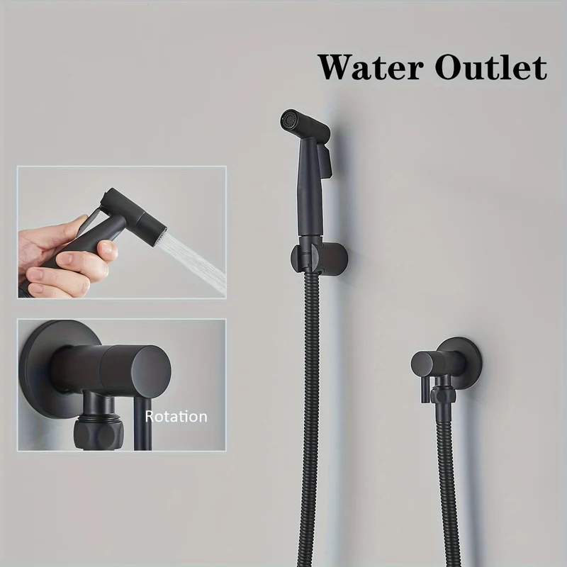 Bidetspuit – Toilet Handdouche – Bidet Handdouche – WC Sprayer – Hygiëne Spuit – Roestvrij Staal – Verstelbare Waterdruk – Zwart