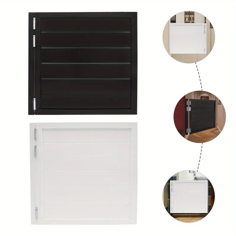 Saloondeur – Schommeldeur – Halve Deur – Café Deur – Scharnierende Deur – Massief Hout – 90x90 cm – 3 Veerscharnieren – Zwart – Modern Minimalistisch Design
