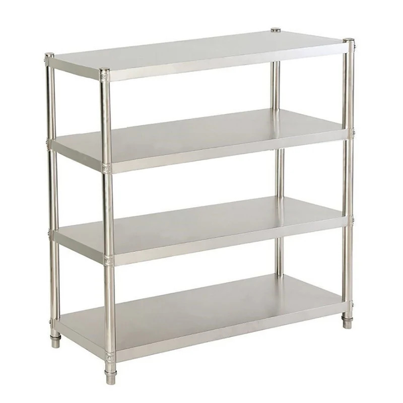 Stalen rek – Opbergrek – Stellingkast – Keukenrek – Magazijnrek – 120x40x150 cm – 4 planken – Roestvrij staal 201 – Extra stevig en duurzaam