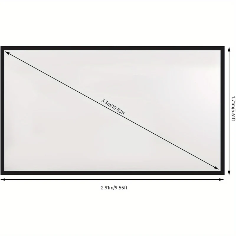 Projectiescherm – Beamerscherm – Projector Scherm – Projectiedoek – Thuisbioscoop Scherm – 130 Inch 4K HD – Aluminium Frame – Brede Kijkhoek – Eenvoudige Montage