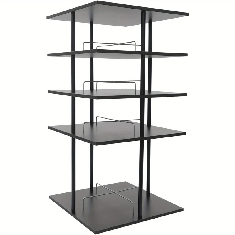 Draaibaar Schoenenrek – Schoenenkast Toren – Schoenendisplay – Schoenopberger – Schoenenrek 4-Lagen – 360° Draaibaar Design – Stevig Metaal Zwart
