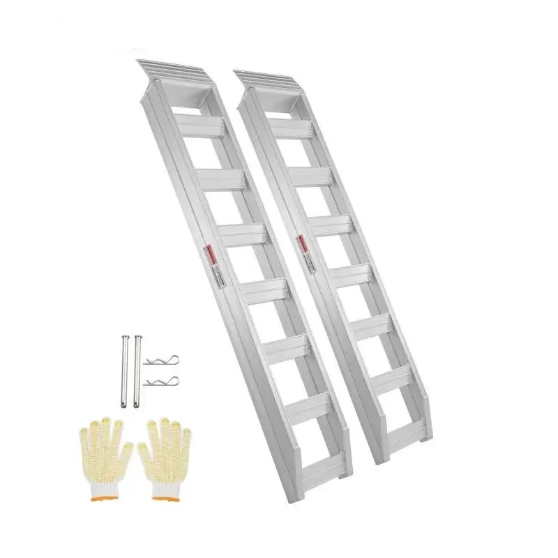 Aluminium Oprijplaten - Oprijblokken - Oprijbok - Oprijplaat - 1250 lbs Draagvermogen – Heavy-Duty Universele Laadplaat - Oprijplaat Rolstoel - Geschikt voor Motor, Tractor, Truck & Grasmaaier