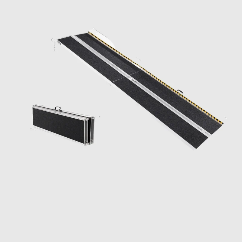 Rolstoelhelling - Drempelhulp - Drempelhulp Rubber - Oprijplaat - Drempelhulpen - Opvouwbare - 120inch - Antislip & Draagbaar - 800lbs Draagkracht - Mobiele Oplossing - Voor Scooters & Rollators