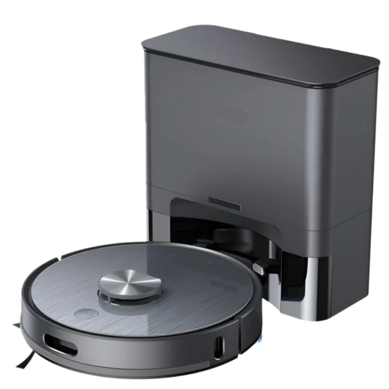 Lidar Robotstofzuiger - Dweilrobot - Vaccum Cleaner - Robot Vacuum - 5000Pa Zuigkracht - 260min Runtime - Zelflegende Stofbak – LDS Navigatie – App & Spraakbediening - Zwart