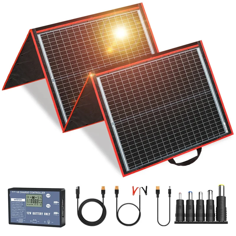 Zonnepaneel - Opvouwbaar Zonnepanelen - Zonneenergie - Sun Power - 160W - Draagbare Zonne-energie Oplader - Outdoor & Camping – Hoge Efficiëntie