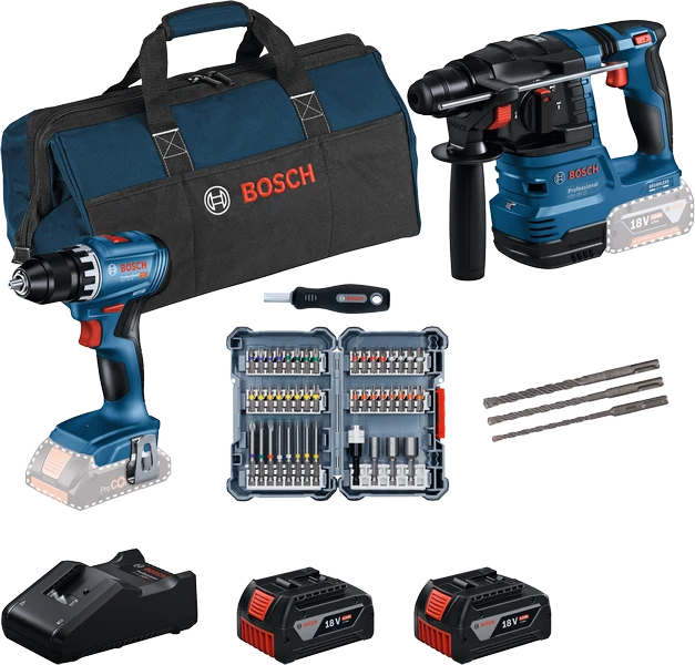 Bosch Combiset 18V 2-Toolkit GSR Boorhamer + GBH Schroevendraaier - 0615V0003D