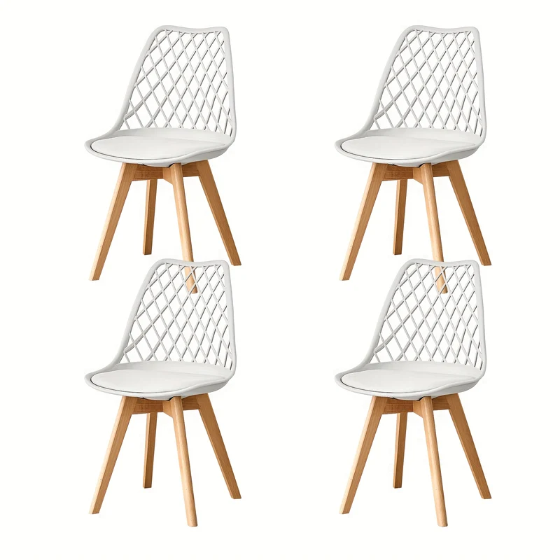 Eetkamerstoel – Stoel – Kuipstoel – Keukenstoel – Woonkamerstoel – Scandinavisch Design – PU Leer – Beukenhouten Poten – Ergonomisch Comfort – Kras- en Waterbestendig