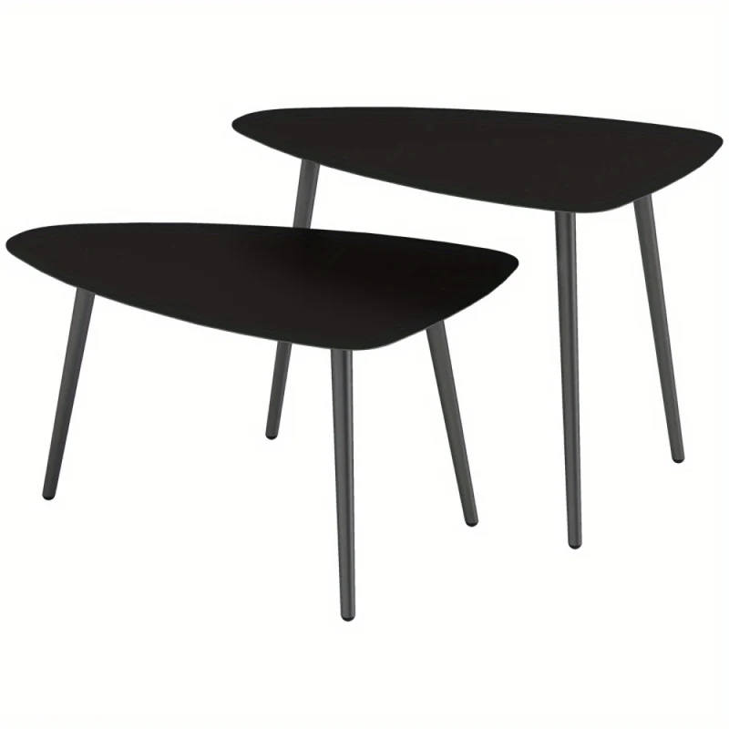 Buiten Tafel – Bijzettafel – Tuin Tafeltje – Balkon Tafel – Zwarte Metalen Tafels – Weerbestendig – Verstelbare Voetjes