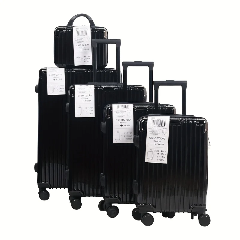 Kofferset – Reiskoffers – Trolleys – Handbagage – Bagageset – Lichtgewicht – Slijtvast PVC Kunstleer – 5-delig – 12” t/m 28” – Stilrollende Spinnerwielen – Combinatieslot – Ruime Compartimenten