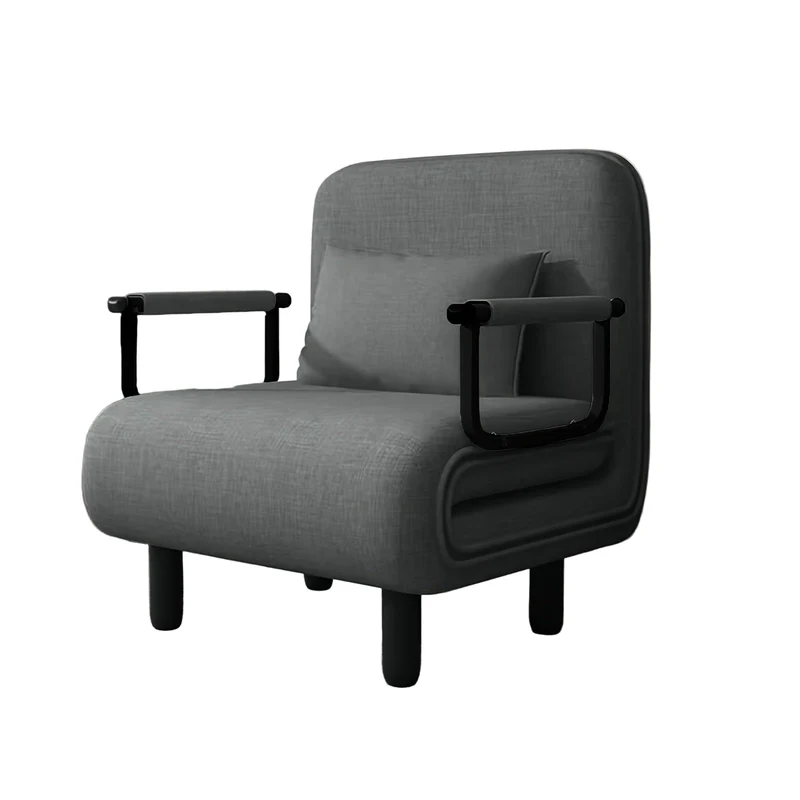 Slaapfauteuil – Slaapbank – Slaapstoel – Logeerbed – Zetelbed – Memory Foam Kussen – Metalen Frame – Compact 60x68x85 cm – Blauw