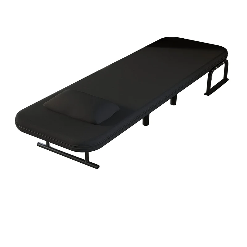 Slaapbank – Slaapstoel – Bedbank – Logeerbed – Slaapfauteuil – Verstelbare Rugleuning 5-standen – Stevig Metalen Frame – Ruimtebesparend – Zwart