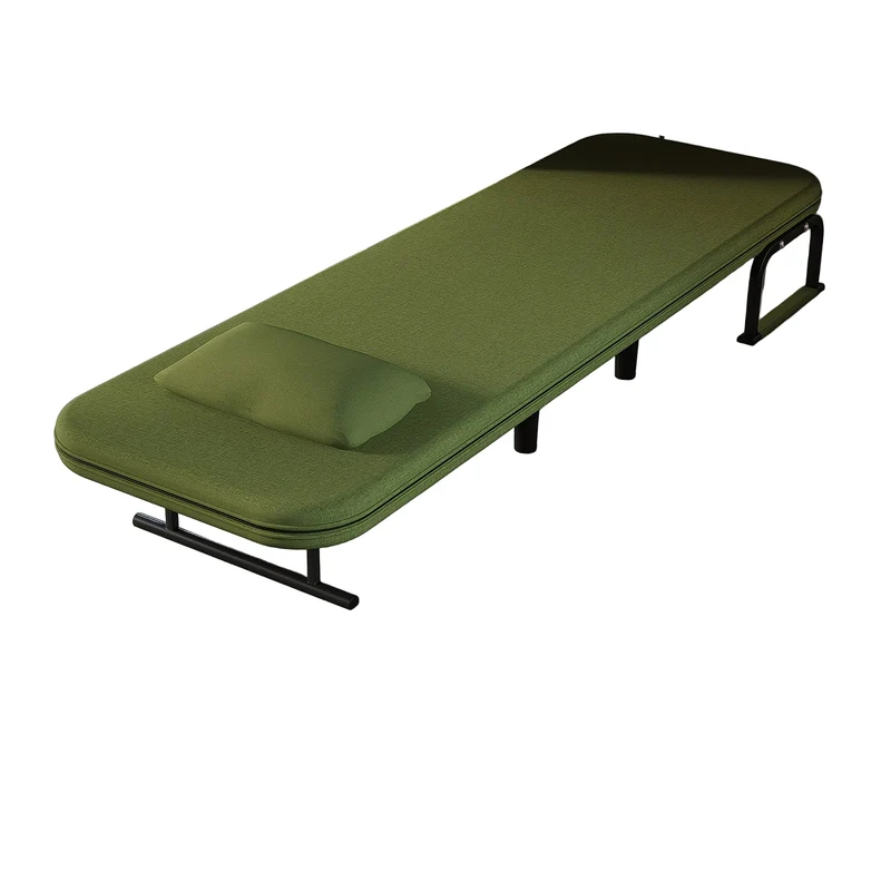 Slaapbank – Slaapstoel – Slaapfauteuil – Logeerbed – Zetelbed – Verstelbare 5-standen Rugleuning – Stevig Metalen Frame – Compact en Ruimtebesparend – Groen