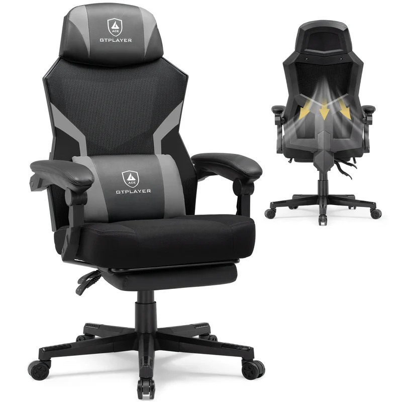 Ergonomische Bureaustoel – Gamingstoel – Kantoorstoel – Meshstoel – Bureaustoel Met Wieltjes – Ademend Meshmateriaal – Verstelbare Rugleuning 135°