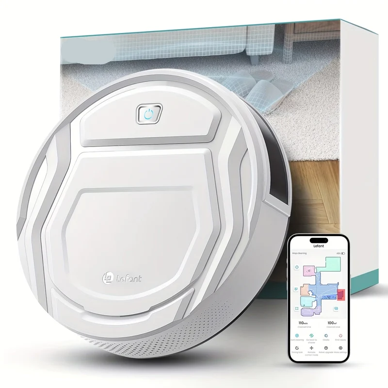 Robotstofzuiger – Slimme Stofzuiger – Dweilrobot – Automatische Stofzuiger – Huisdierreiniger – 2600 mAh Lithium Accu – Anti-Klit Technologie – Wit