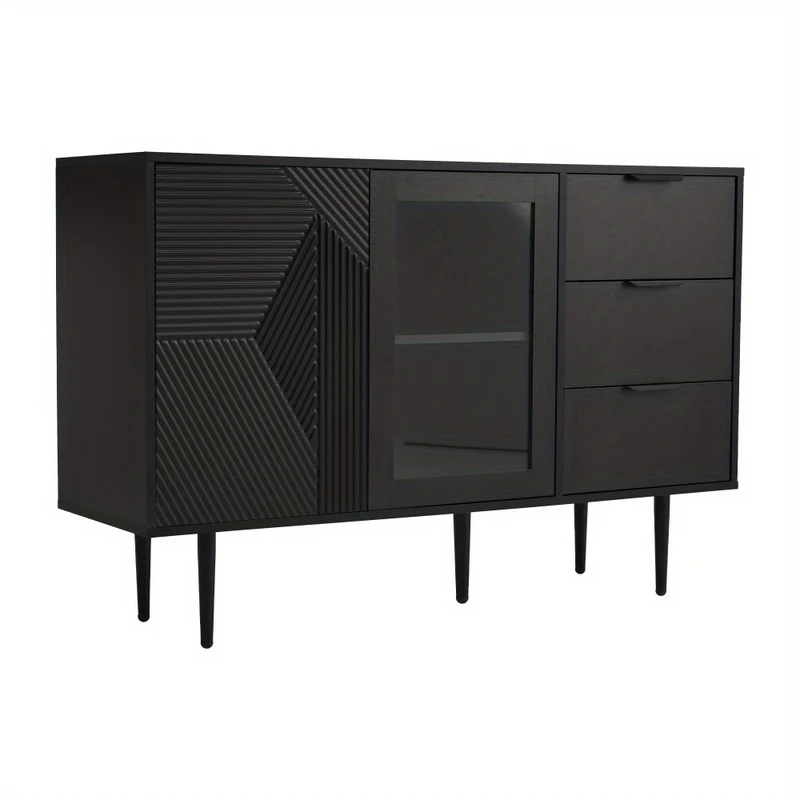 Kast – Opbergkast – Ladekast – Dressoir – Vloerkast – Modern Design – Duurzaam Spaanplaat & Hout – 2 Lades & Open Planken