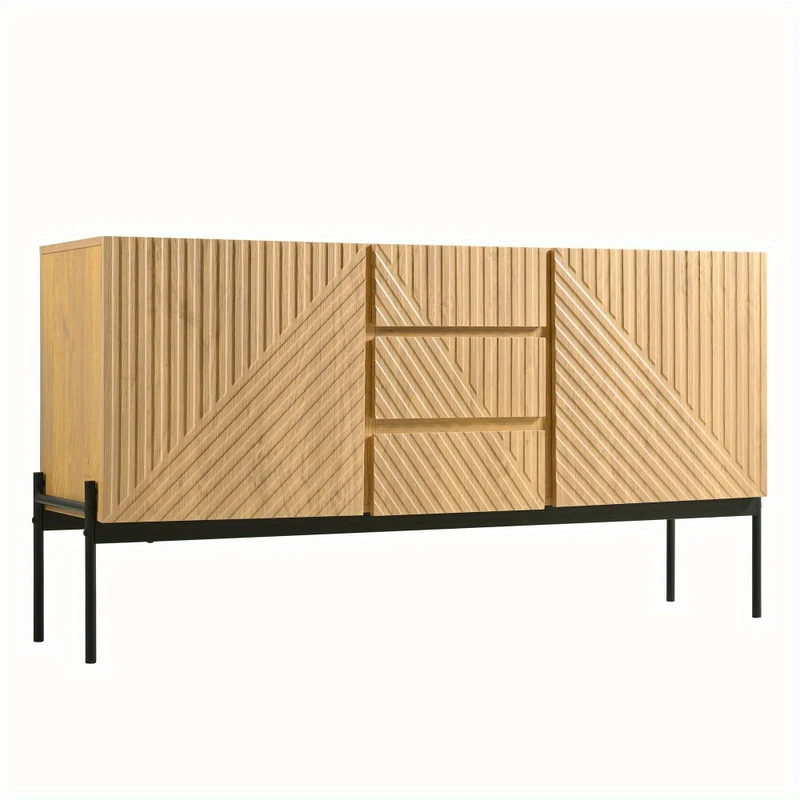 Dressoir – Sideboard – Buffetkast – Ladekast – Opbergkast – Modern Design – Stabiele Metalen Poten – 75x140x40 cm