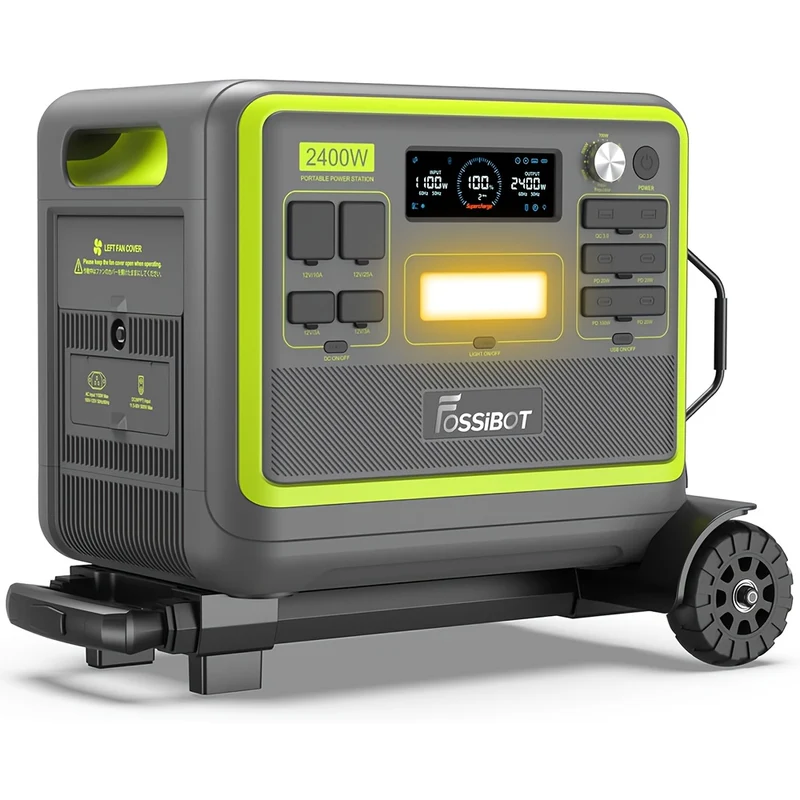 Powerstation – Mobiele Generator – Draagbare Stroomvoorziening – Noodstroom – Camping Accu – 2048Wh LiFePO4 Batterij – 2400W Continu Vermogen