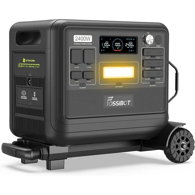 Draagbare Generator – Power Station – Noodstroomvoorziening – Outdoor Stroomvoorziening – Camping Accu – 2400W Output – 2048Wh LiFePO4 Batterij – Zwart