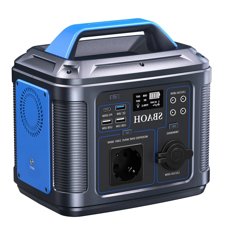 Powerbank – Draagbare Accu – Noodstroomvoorziening – Mobiele Oplader – Power Station Blauw – 296Wh Capaciteit – Multi-USB Snel Opladen