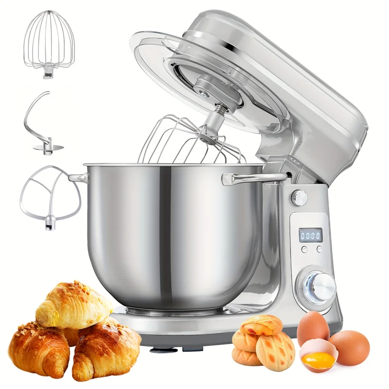 Keukenmachine – Standmixer – Keukenmixer – Keukenrobot – Foodprocessor – 6L Mengkom – 1200W DC Motor – LCD Display Met Timer