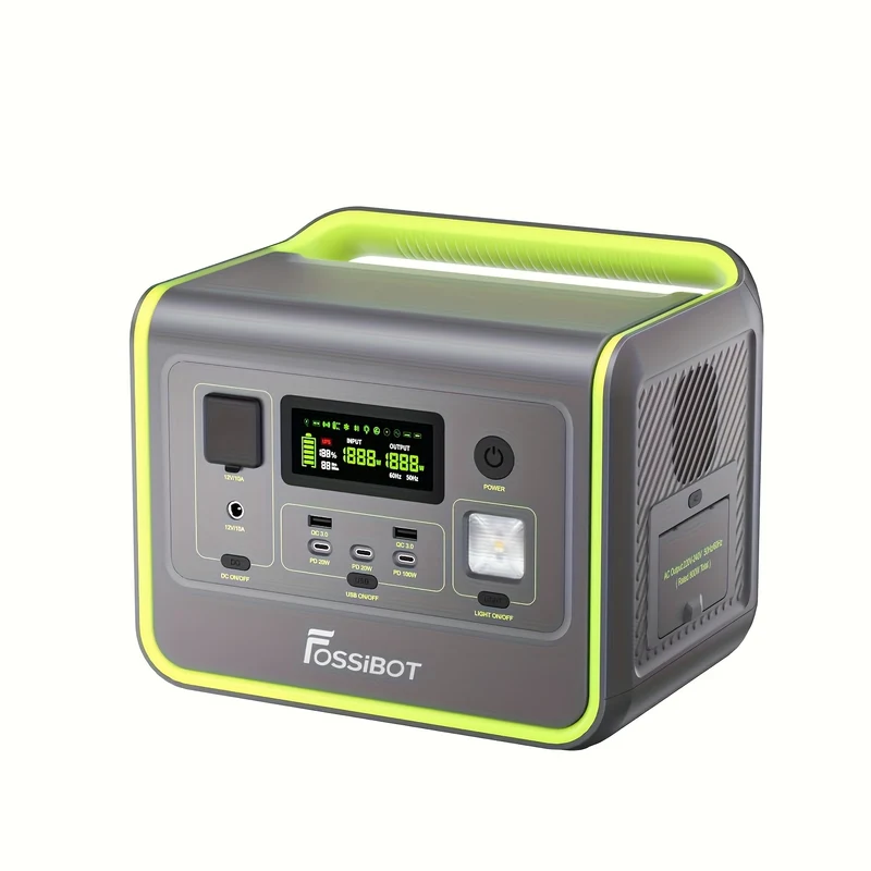 Draagbare Power Station – Mobiele Accu – Zonne-oplader – Externe Batterij – Noodstroomvoorziening – Groen – 512Wh Capaciteit – Snelle Oplaadtijd 1,5 uur
