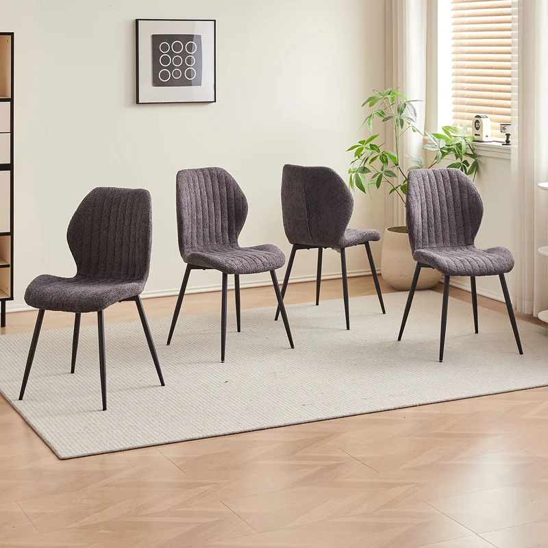 Eetkamerstoelen – Stoelen – Kuipstoelen – Dining Chairs – Woonkamerstoelen – Ergonomisch Design – Linnen Bekleding & Metalen Onderstel