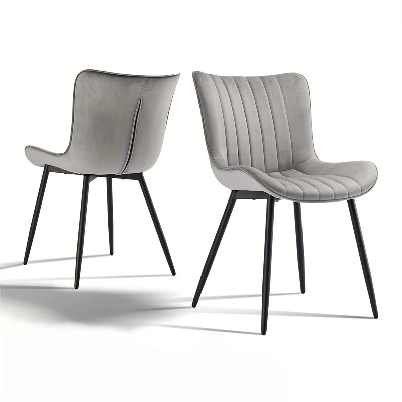 Eetkamerstoelen – Stoelen – Dining Stoelen – Zetels – Design Stoelen – Set van 2 Lichtgrijze Eetkamerstoelen – Ergonomisch Ontwerp – Memory Foam Zitting