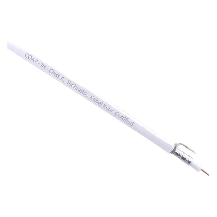 Coax kabel kabelkeur klasse A wit, per meter