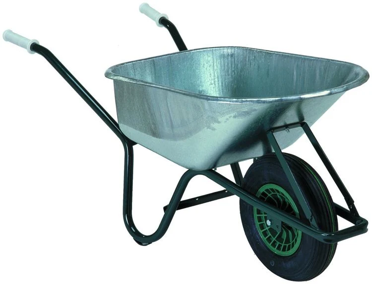 Fort kruiwagen staal groen, zilver 8cm 80L