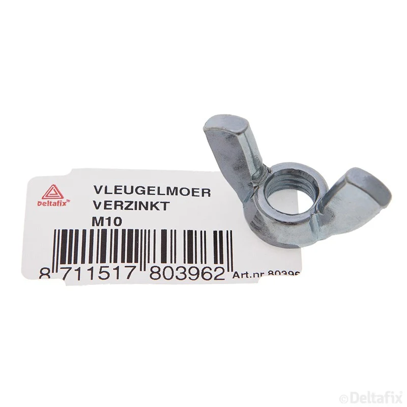 Deltafix vleugelmoer verzinkt staal M10
