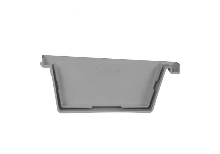 Martens bakgoot eindstuk rechts grijs PVC 125mm