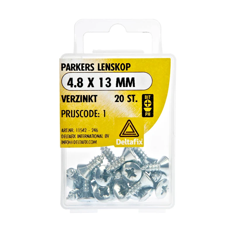 Deltafix plaatschroef philips kop lenskop 4,8x13mm 20st