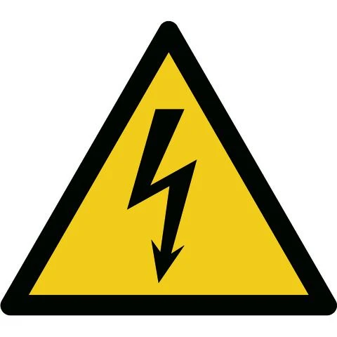 Pickup pictogram gevaar elektrische spanning aluminium 44x165mm