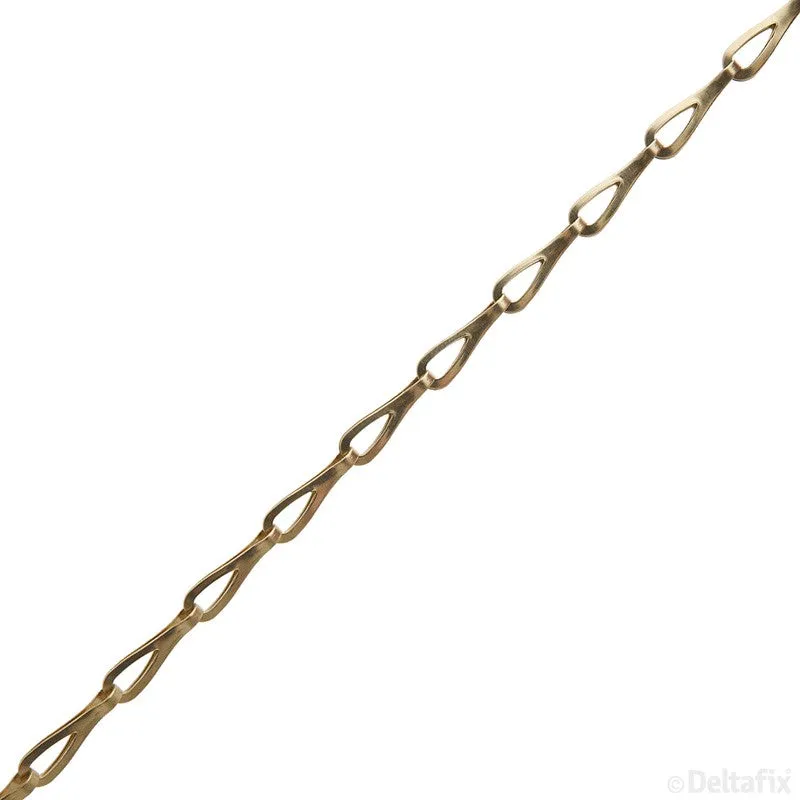 Deltafix patentketting 19,6x0,5mm vermessingd metaal per meter