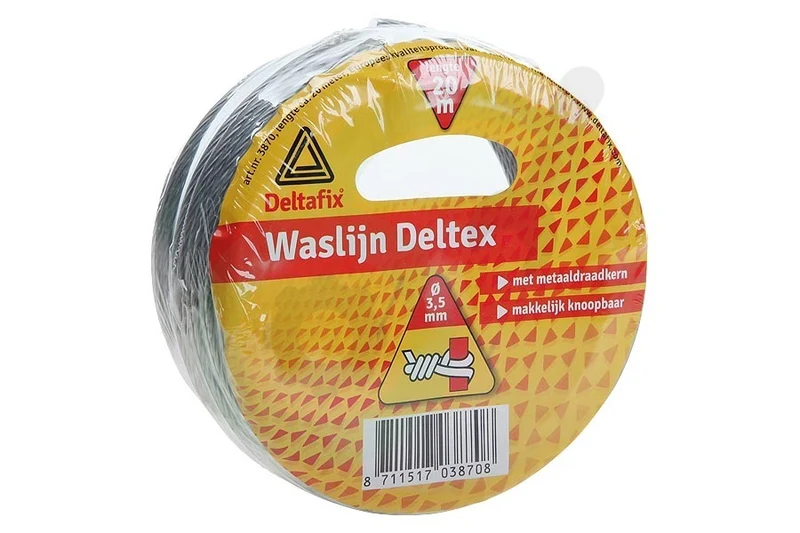 Deltafix Deltex waslijndraad staal, ommanteld pvc 20m