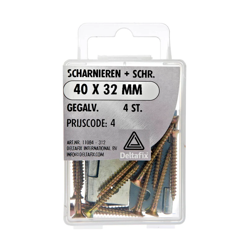 Deltafix scharnier gegalvaniseerd 40x32mm 4st