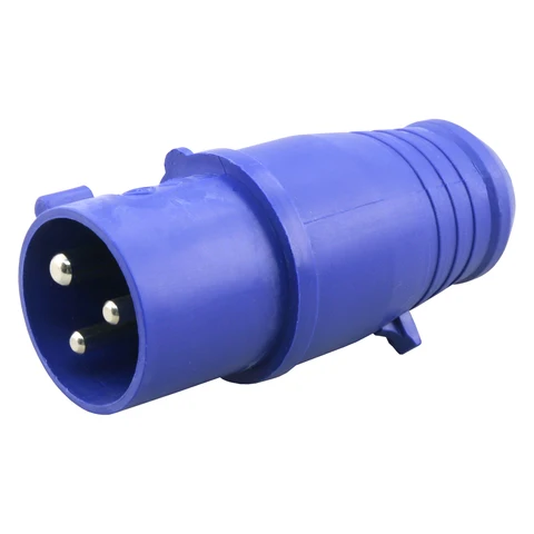 Stekker met randaarde 16A blauw