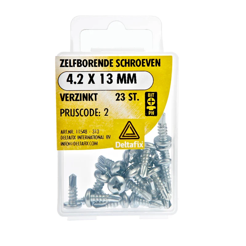 Deltafix zelfborende schroef philips cilinderkop 4,2x13mm 23st