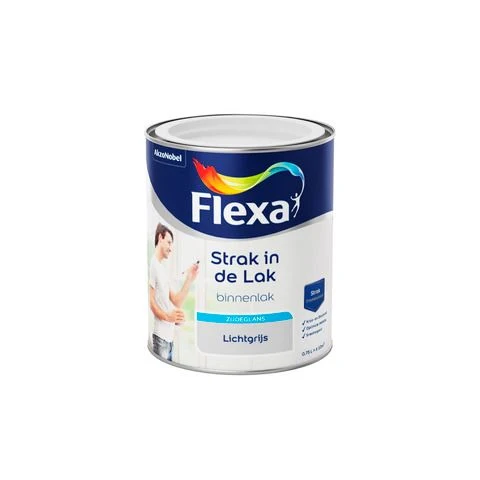 Flexa Strak in de Lak zijdeglans lichtgrijs 750ml