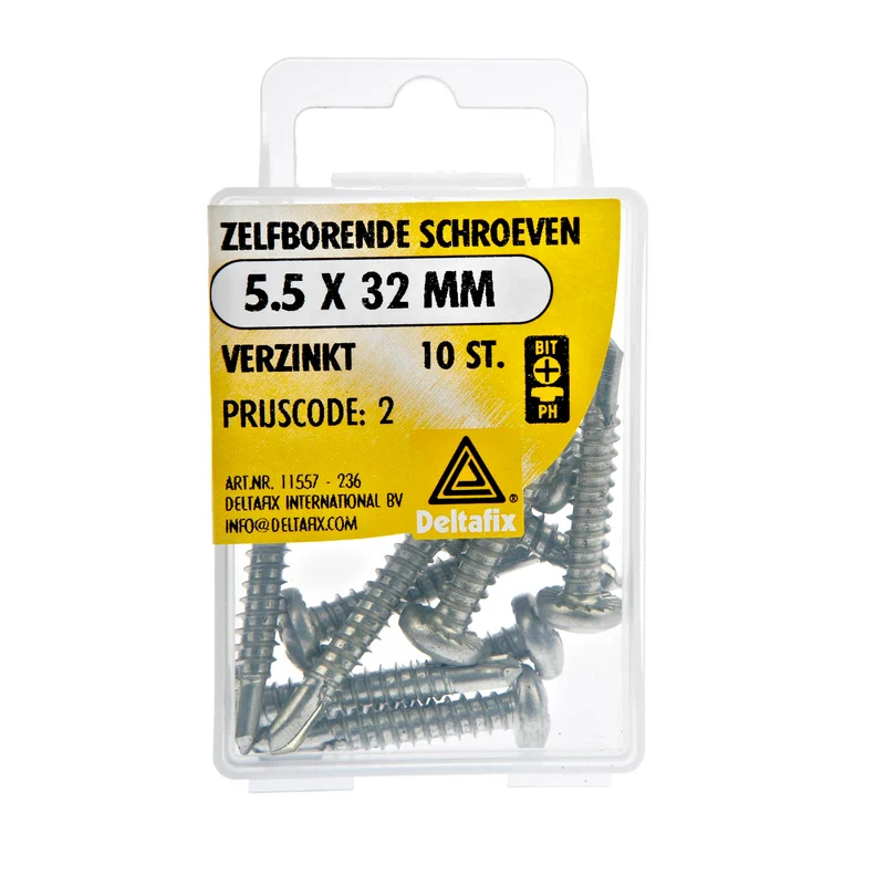 Deltafix zelfborende schroef philips cilinderkop 5,5x32mm 10st